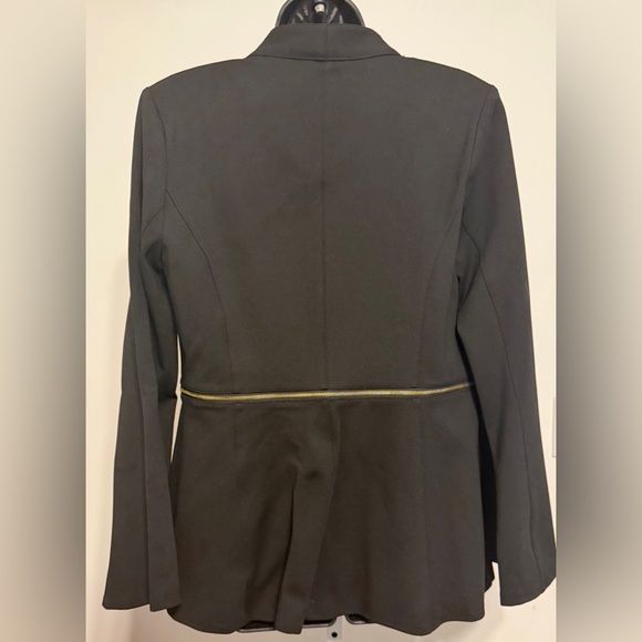 IMAN Black Blazer with Gold Zipper Detail - Picture 2 of 6